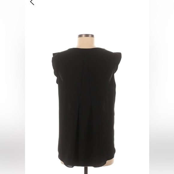 Pleione Solid Sleeveless Blouse in Round Neck with Pleated Back BLACK - Picture 2 of 2